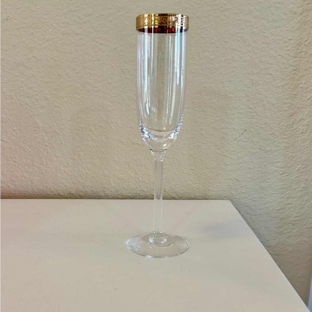 Lenox Autumn Lace Real Gold Champagne Flute Drinkware. No Chips or Cracks!